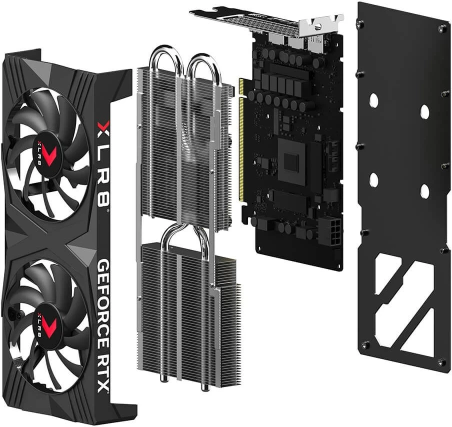 Kartelë grafike PNY GeForce RTX 4060, 8 GB GDDR6, e zezë