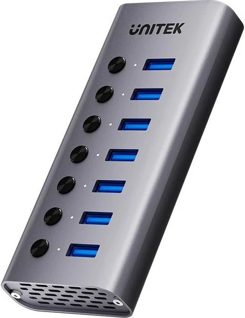 Hub USB-A 3.0 Unitek H1314A01-EU, 7 porte, Gri