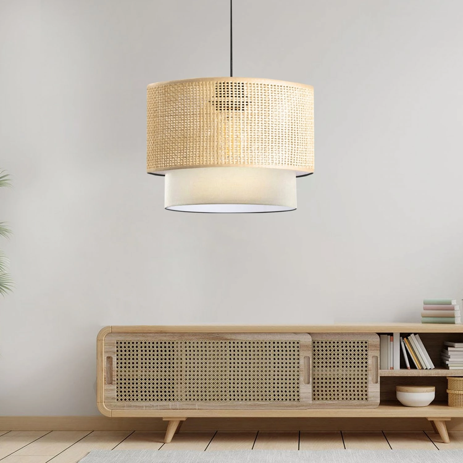 Llambë tavani Opviq, bambu ratan, AYD-3701, bezhë