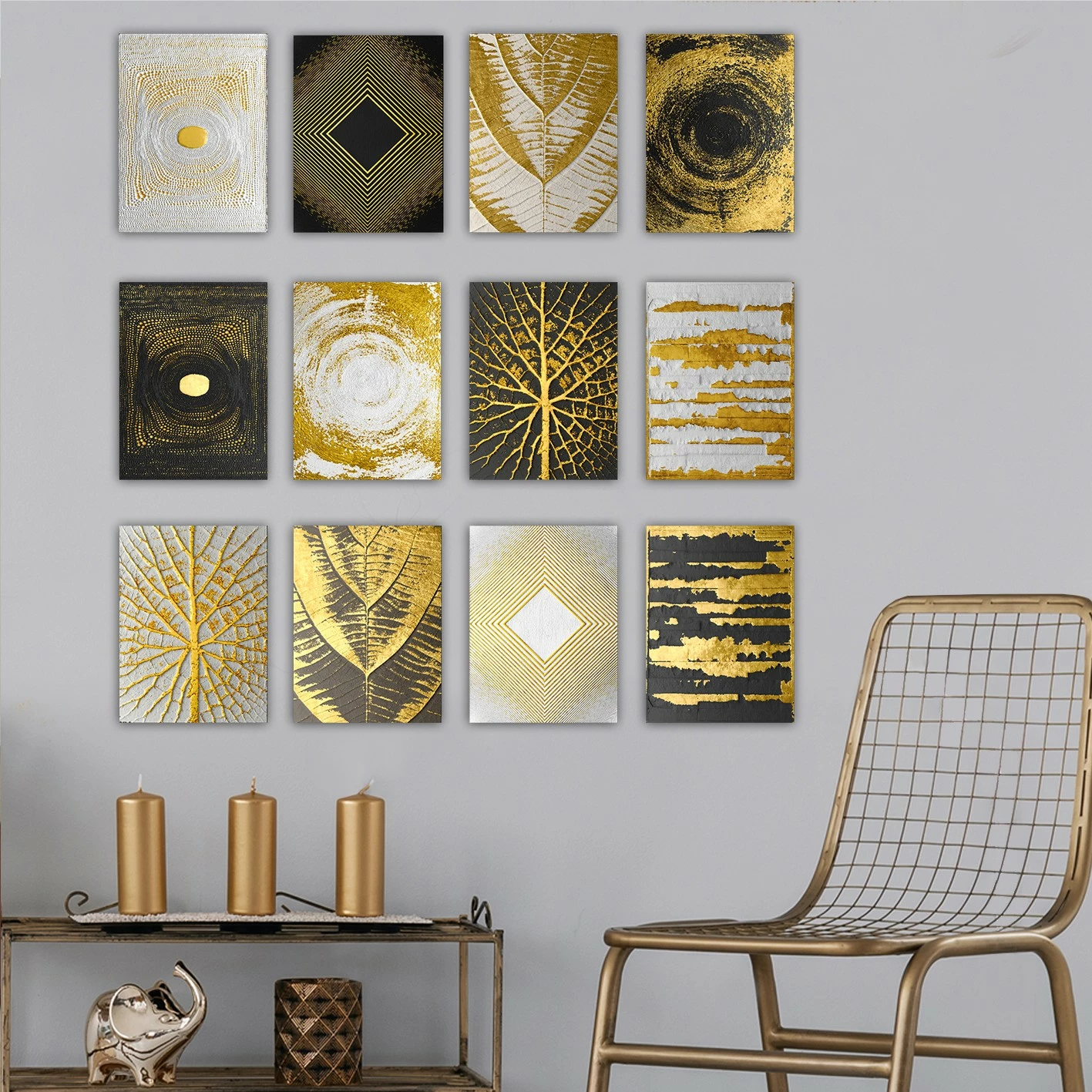 Piktura dekorative MDF (12 copë), Wallity, 12MDF37YS