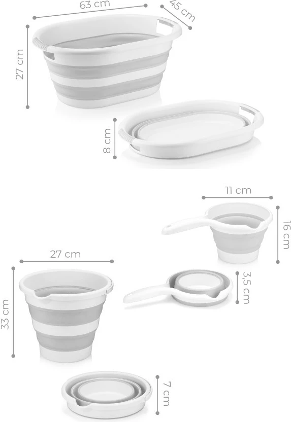 Set shporta të palosshme Mijölnir, gri, Cmsrs1