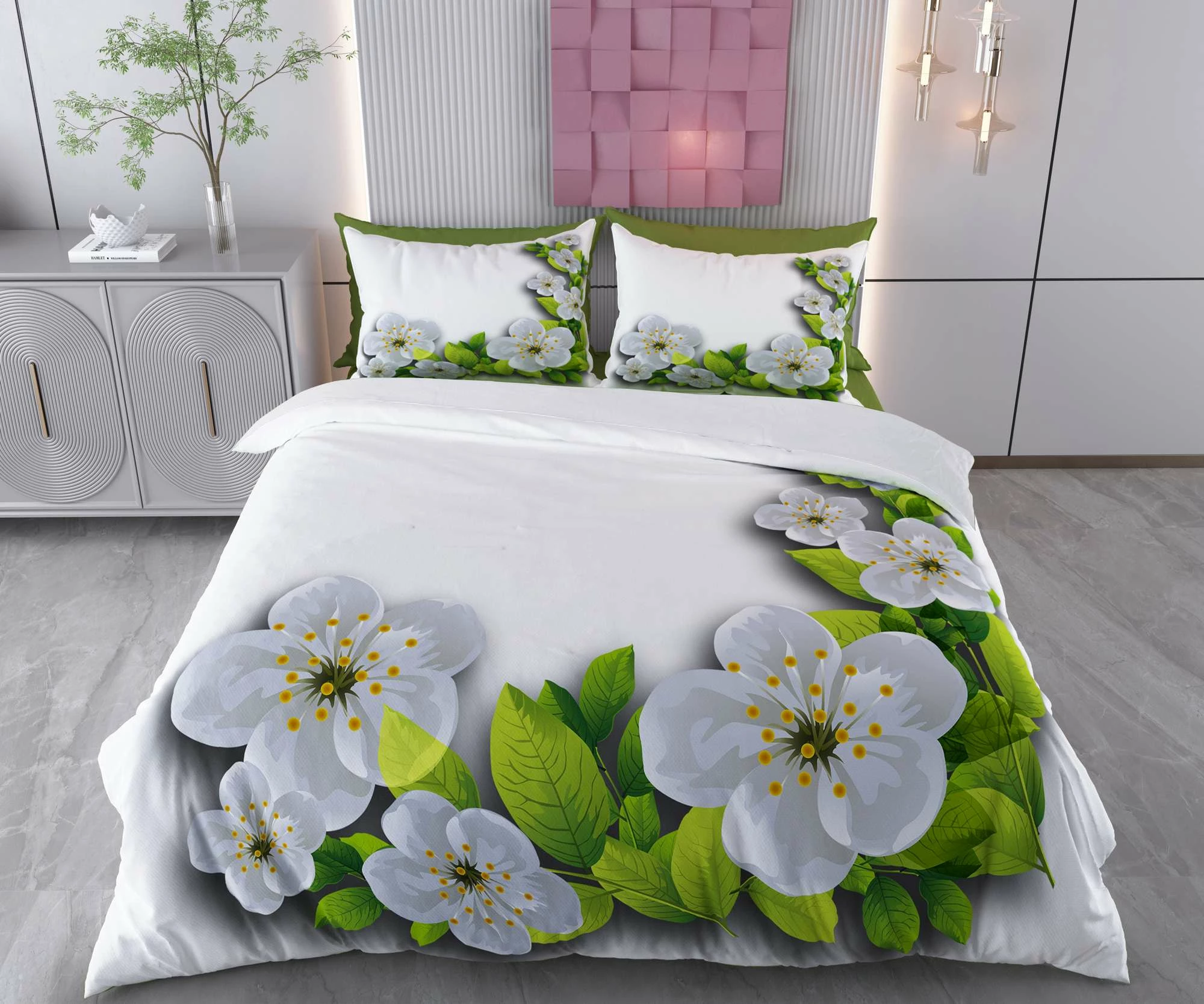 Set mbulesë jorgani single, L'Essentiel Linge de Maison, Plum Blossom