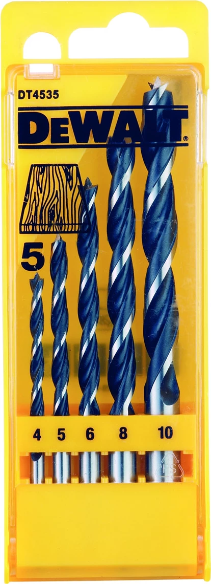 Set burgjish për dru DeWalt DT4535-QZ 4/5/6/8/10mm, 5 copë
