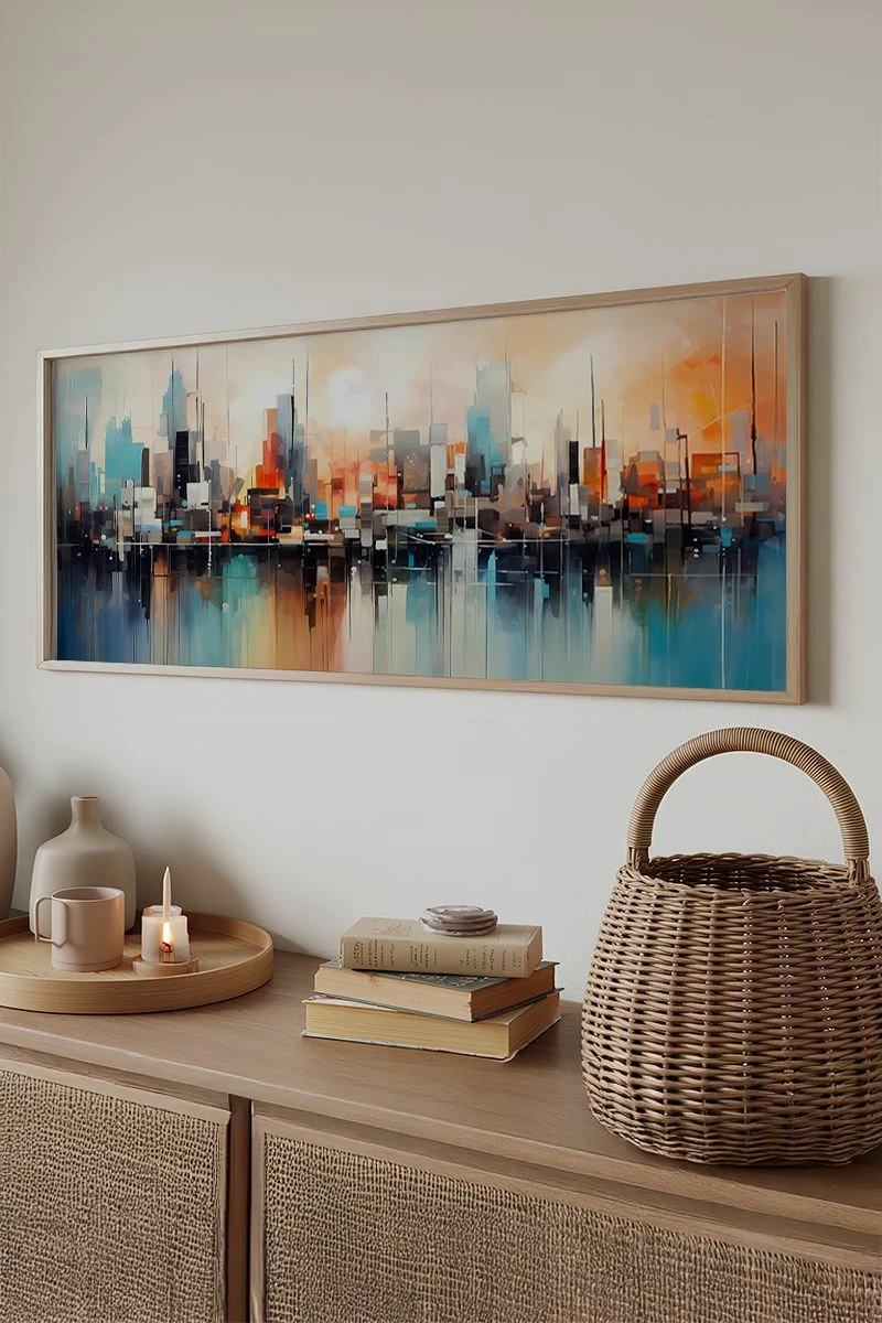 Pikturë dekorative me kornizë, Wallity, Artsmdfyty19-50120, shumëngjyrëshe, 50x120cm