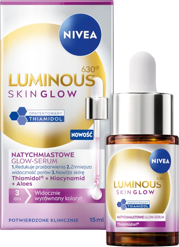 Serum për fytyrë Nivea Luminous630 Skin Glow Instant Glow për femra 15ml