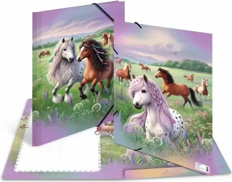 Dosje elastike HERMA Horse World, karton, A3, shumëngjyrëshe