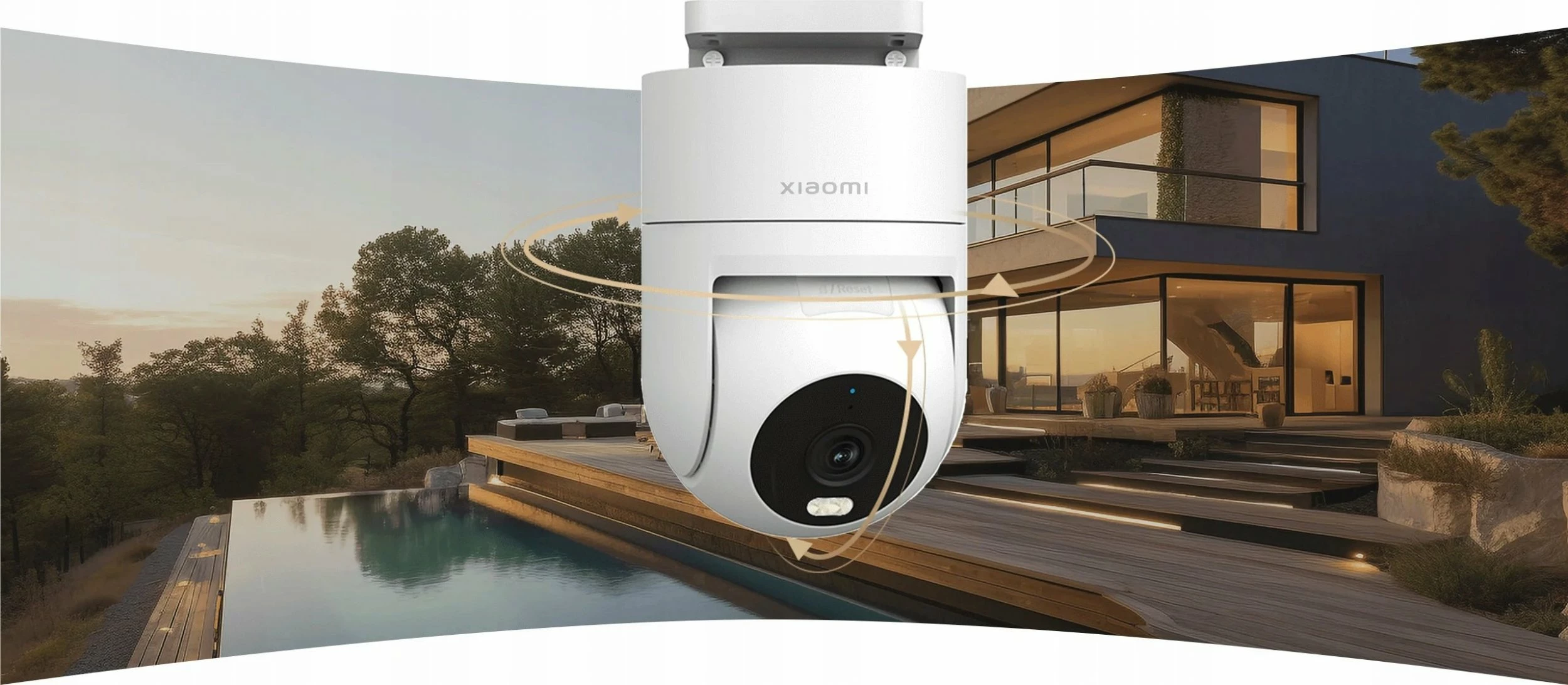 Kamerë IP e jashtme rrotulluese Xiaomi CW300 2.5K 2560x1440, Wi-Fi 2.4GHz + LAN, IP66, microSD deri 256GB, bardhë/zi, set me montim
