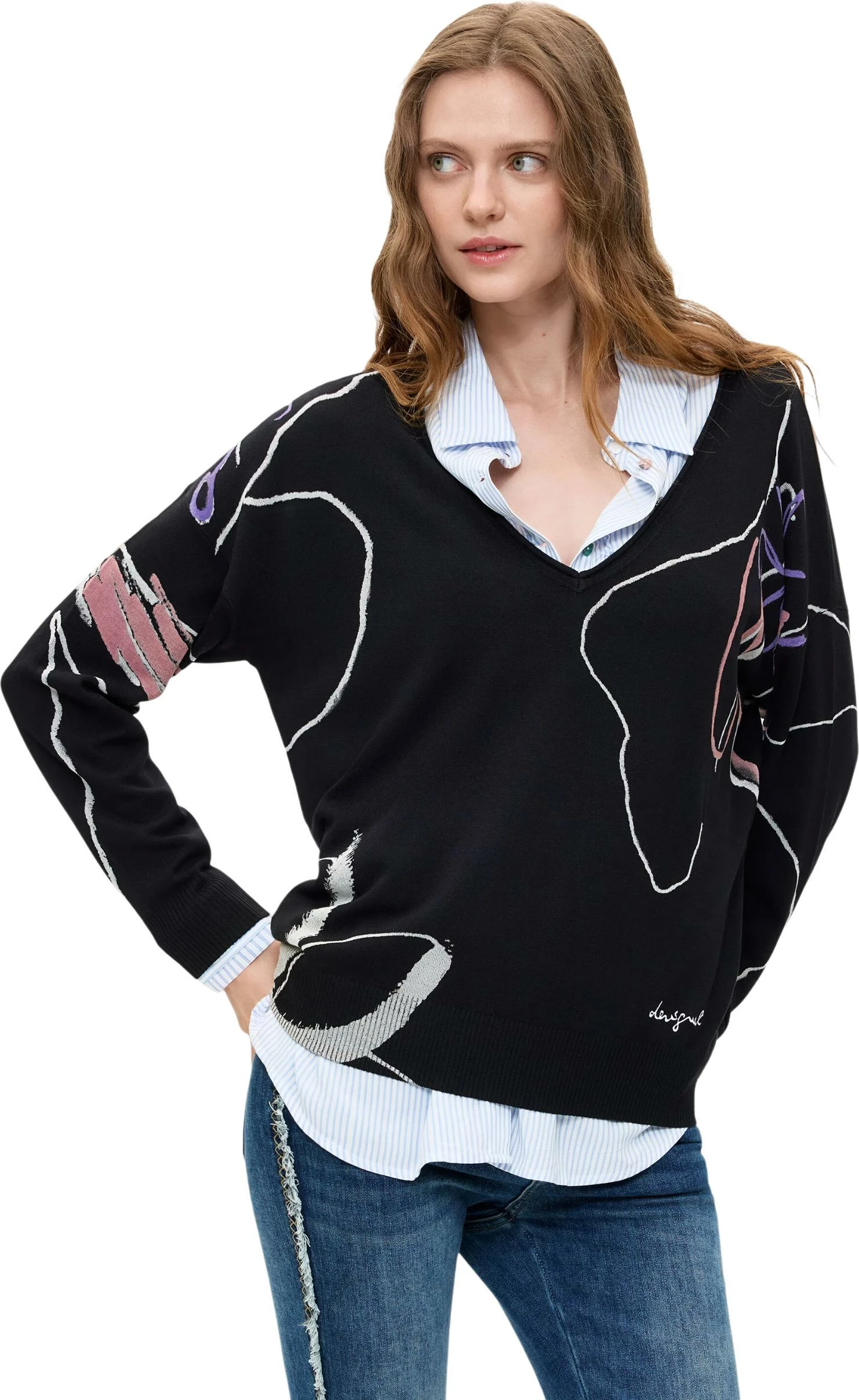 Xhemper për femra Desigual 26WWJF29, i zi
