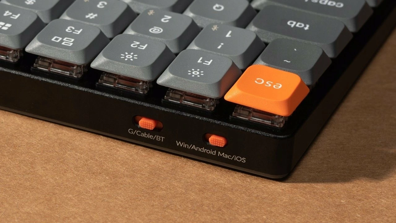 Tastierë mekanike Keychron K1 Max K1M-H1, QMK/VIA, Gateron Red, TKL 80%, RGB, USB/Bluetooth/2.4GHz, US layout, e zezë