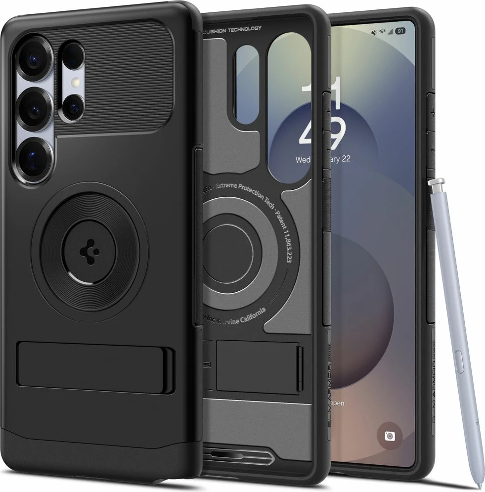 Mbështjellës Spigen Slim Armor Mag për Samsung Galaxy S25 Ultra, MagSafe, i zi