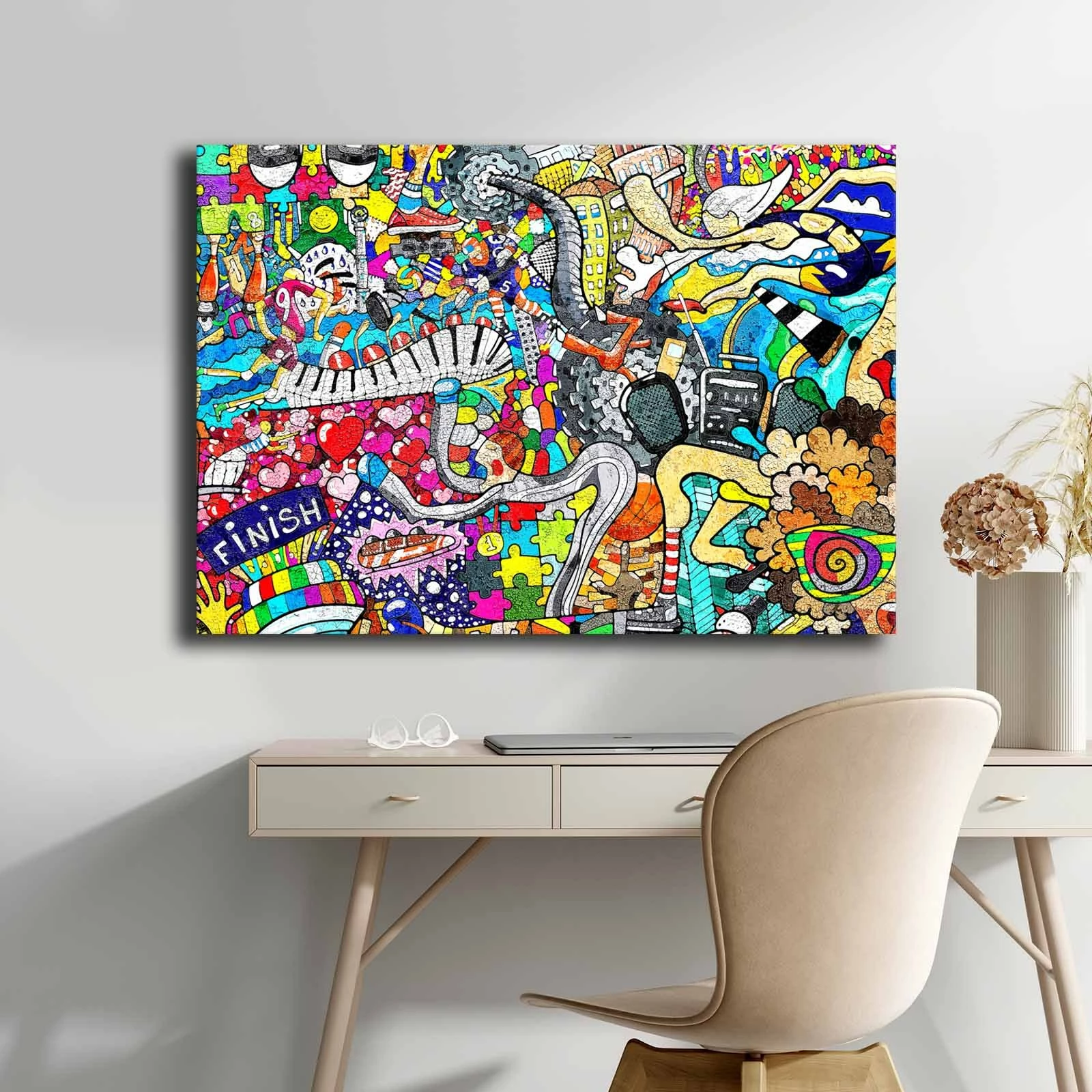 Pikturë dekorative në kanavacë, shumëngjyrëshe, Wallity, 70100POP-010, 70x100cm