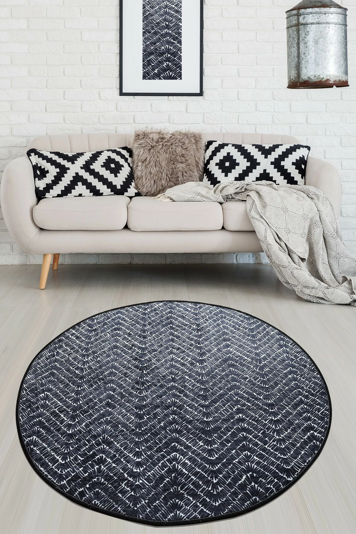 Qilim Conceptum Hypnose, 100 cm, ngjyrë e bardhë dhe e zezë, Tessuto DJT
