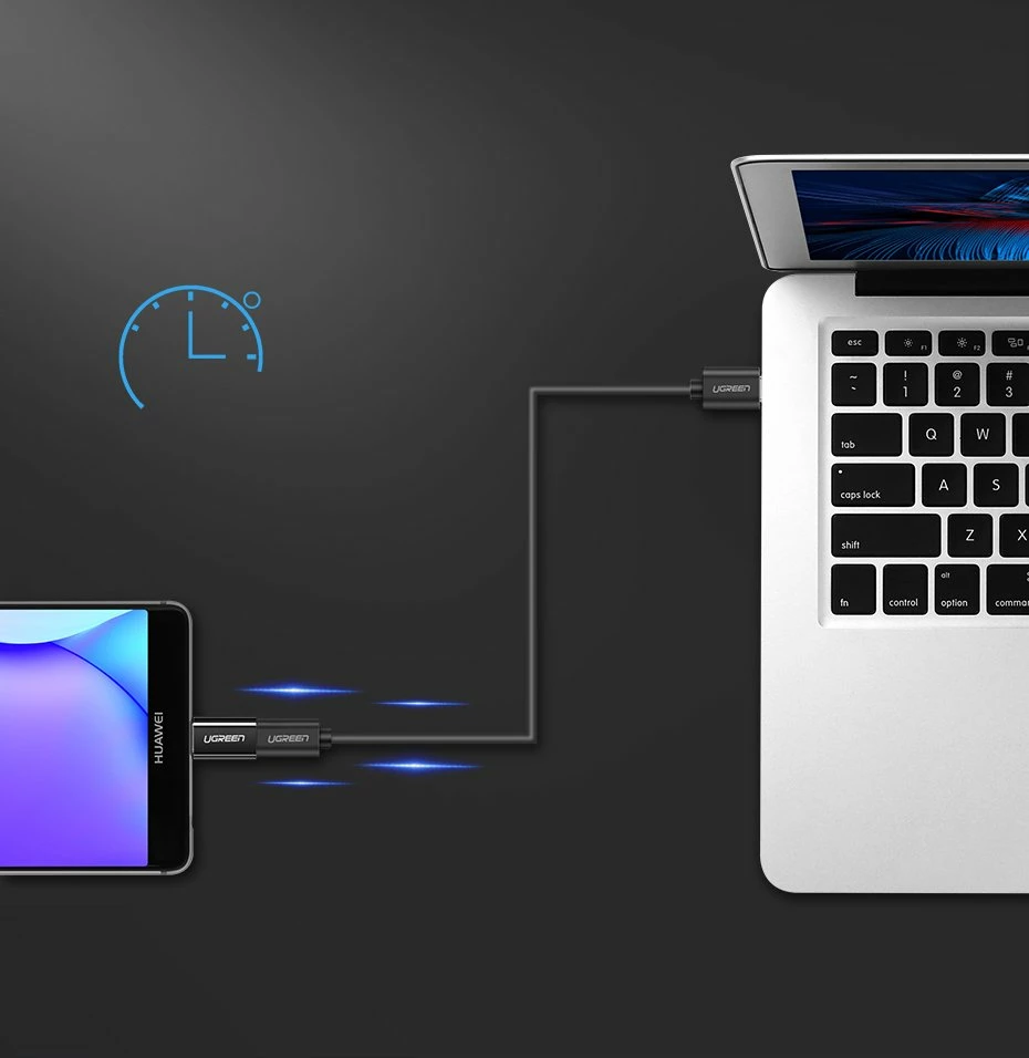 Adapter Ugreen micro USB në USB Type-C, i zi