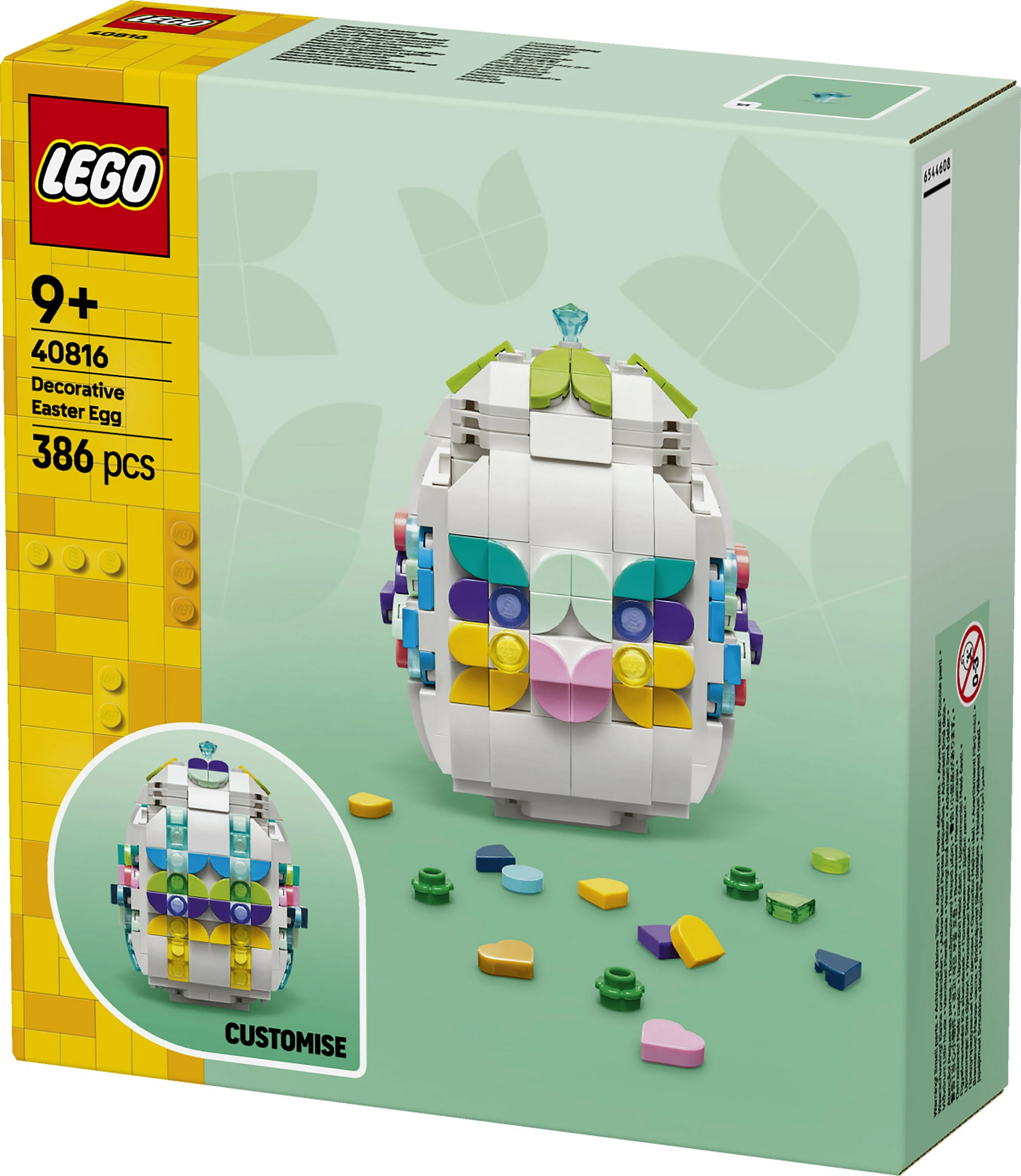 Set ndërtimi LEGO Iconic 40816 Decorative Easter Egg, 386 copë, 9+ vjeç, shumëngjyrësh