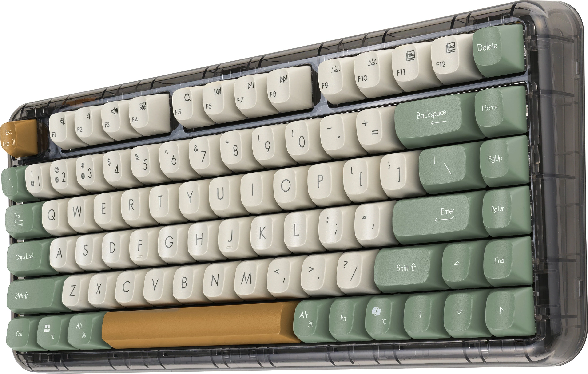 Tastierë mekanike ASUS KD201 Jelly, 75%, Wireless/Bluetooth/USB-C, Backlight e bardhë, Orange Meadow