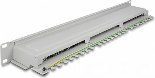 Patch panel DeLOCK 19" 16 port Cat.6A 1U, i hirtë