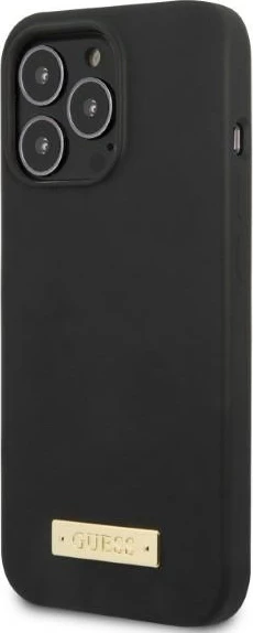 Mbështjellës Guess GUHMP13XSPLK për iPhone 13 Pro Max 6.7", silikon, MagSafe, zi