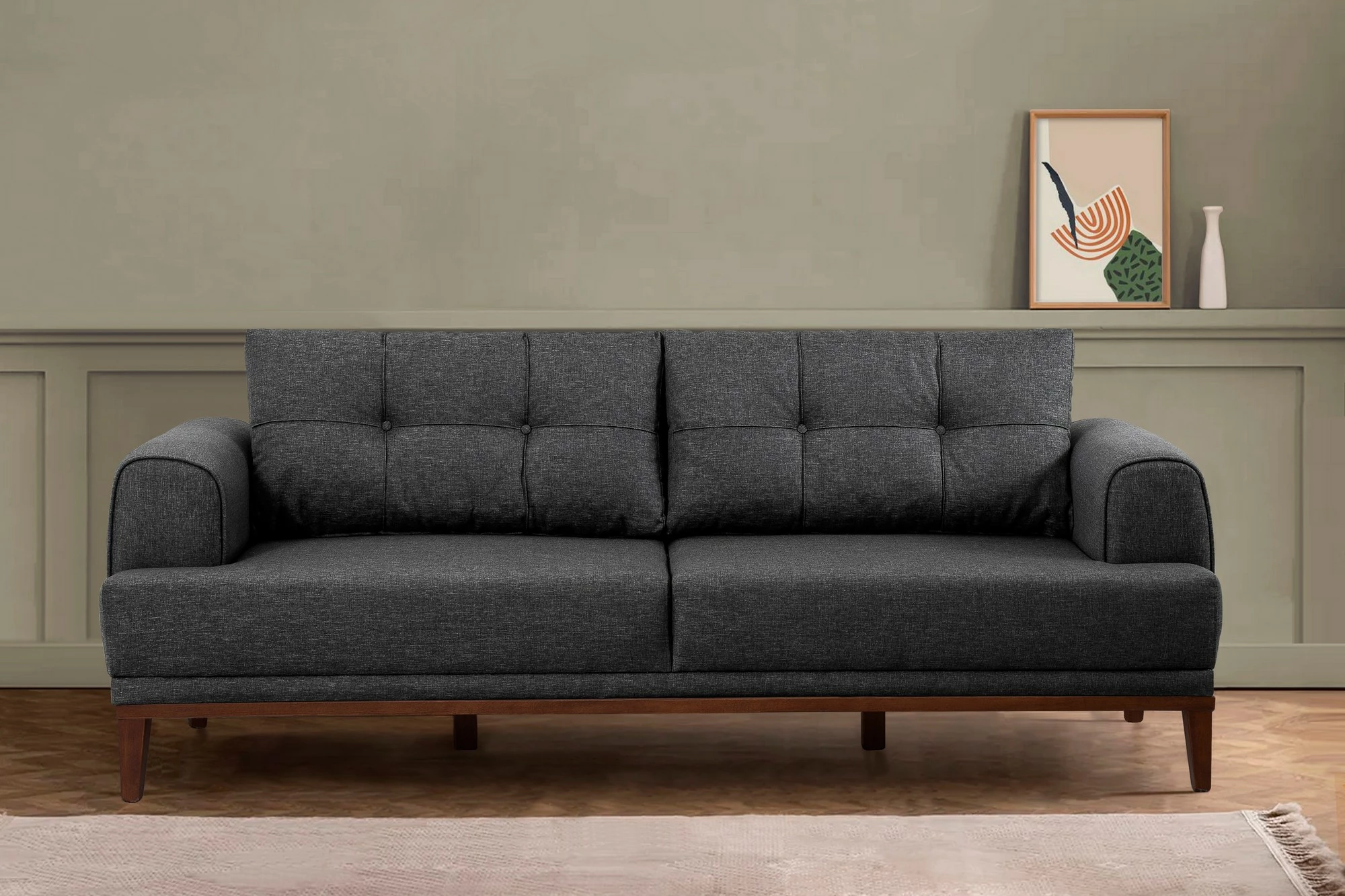 Set divani Atelier del Sofa, Vina, antracit, dru arre