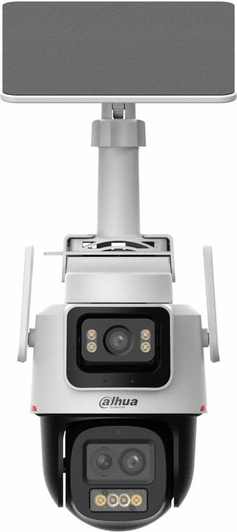 Kamerë IP Dahua IPC-PTS2649C-3E3Z-4GB20 3MP, 4G/LTE + Wi‑Fi, PT‑Dome, panel diellor + bateri 65Wh, IP66, bardhë/zezë