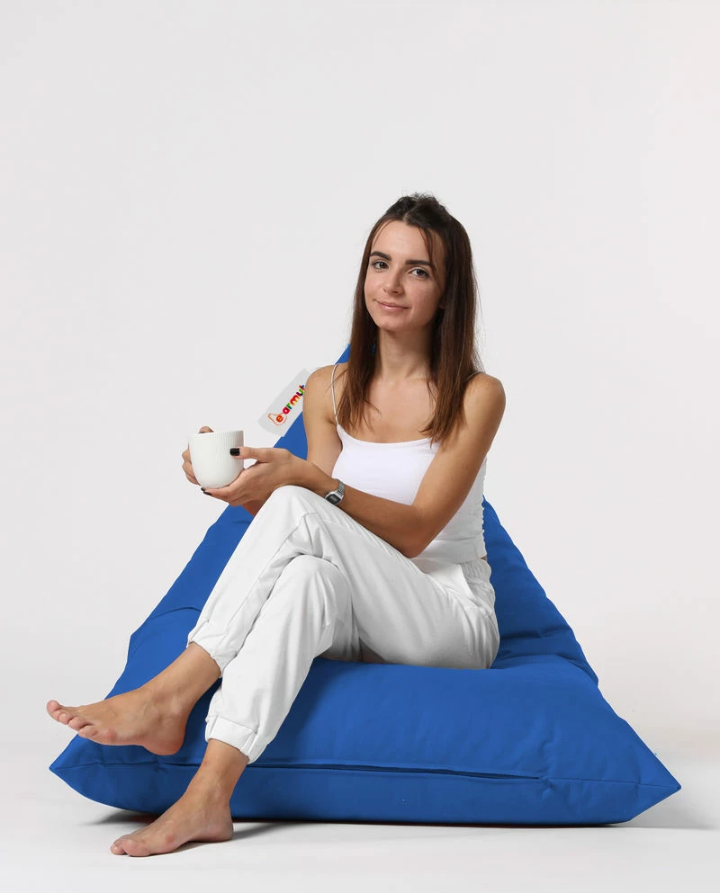 Qese e madhe për ulje në kopsht, ngjyrë kaltër, Atelier del Sofa, Pyramid Big Bed Pouf