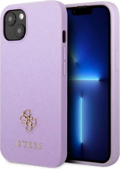 Mbështjellës Guess GUHCP13SPS4MU për iPhone 13 mini 5.4", Saffiano 4G Small Metal Logo, vjollcë