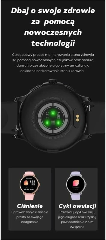 Smartwatch për femra Gravity, rrip i kaltër