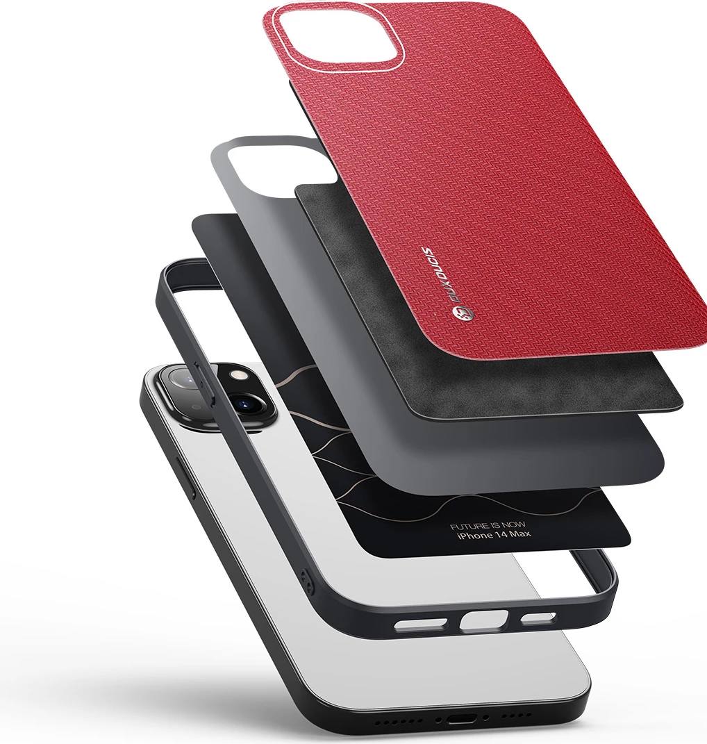 Mbështjellës Dux Ducis Fino për iPhone 14 Plus, Najlon, Kuq