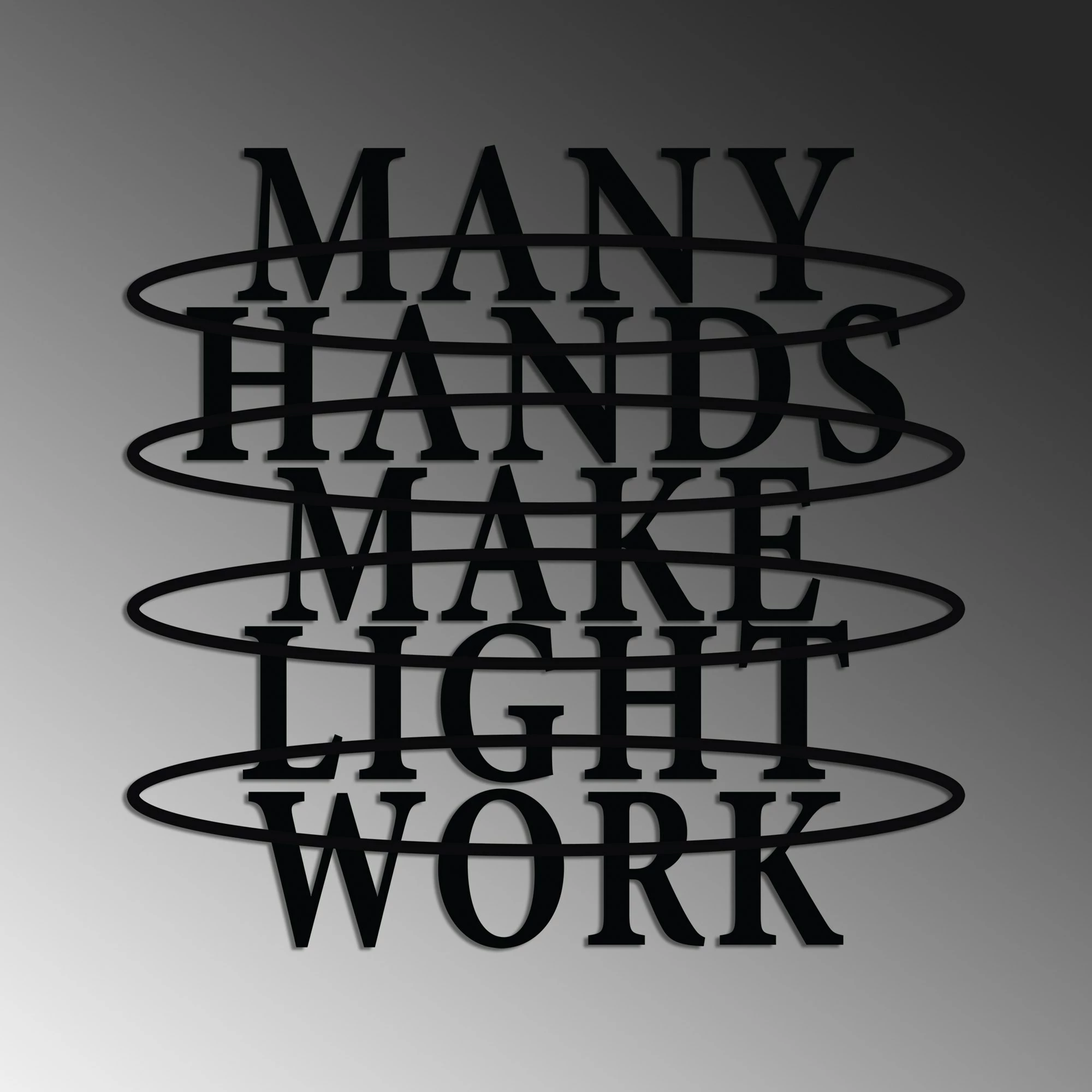 Aksesor dekorativ metalik për mur, Wallity, Hands Work