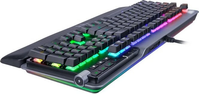 Tastierë mekanike Thermaltake Agent K5, Blue Switch, RGB, full-size, titanium