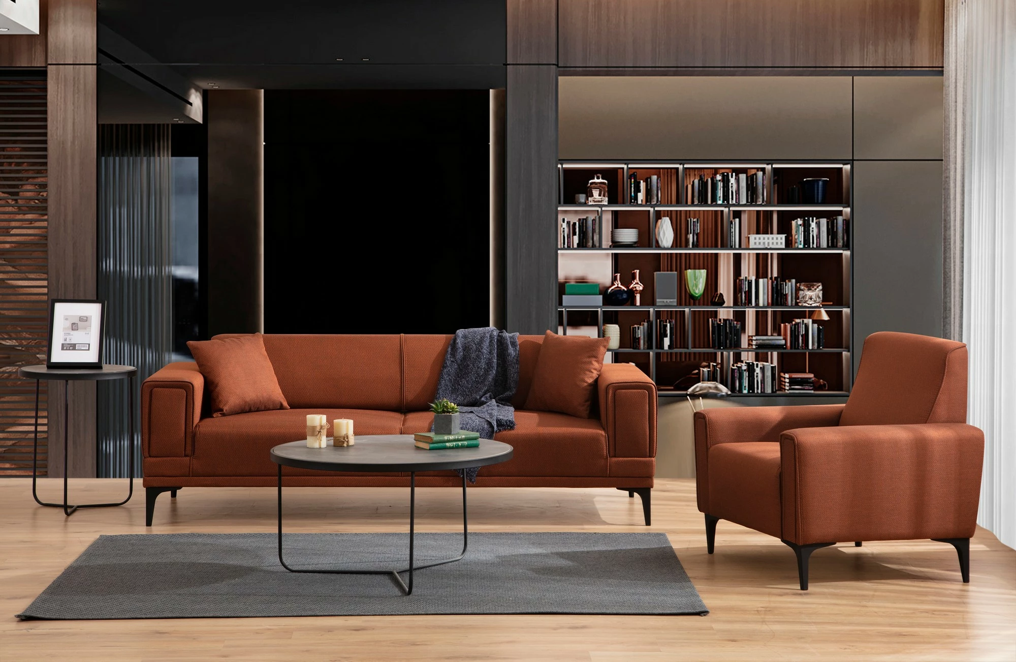 Karrige një vendëshe Atelier del Sofa, Horizon, ngjyrë e kuqe tjegulle