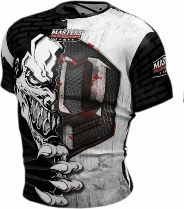 Maicë fitnesi për meshkuj Masters, e zezë/ e bardhë