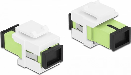 Modul Keystone DeLOCK SC Simplex, femër/femër, lime/bardhë