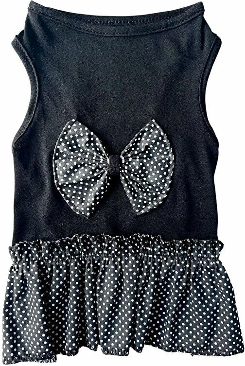 Fustan për qen, Paws & Whiskers, ngjyrë e zezë me pika