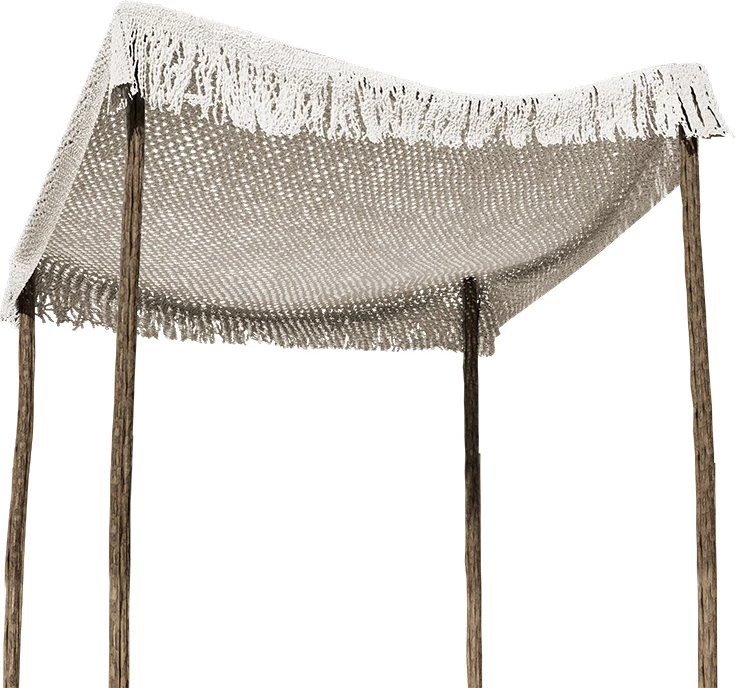 Çati për day bed, makrame, bezhë, 2x2m