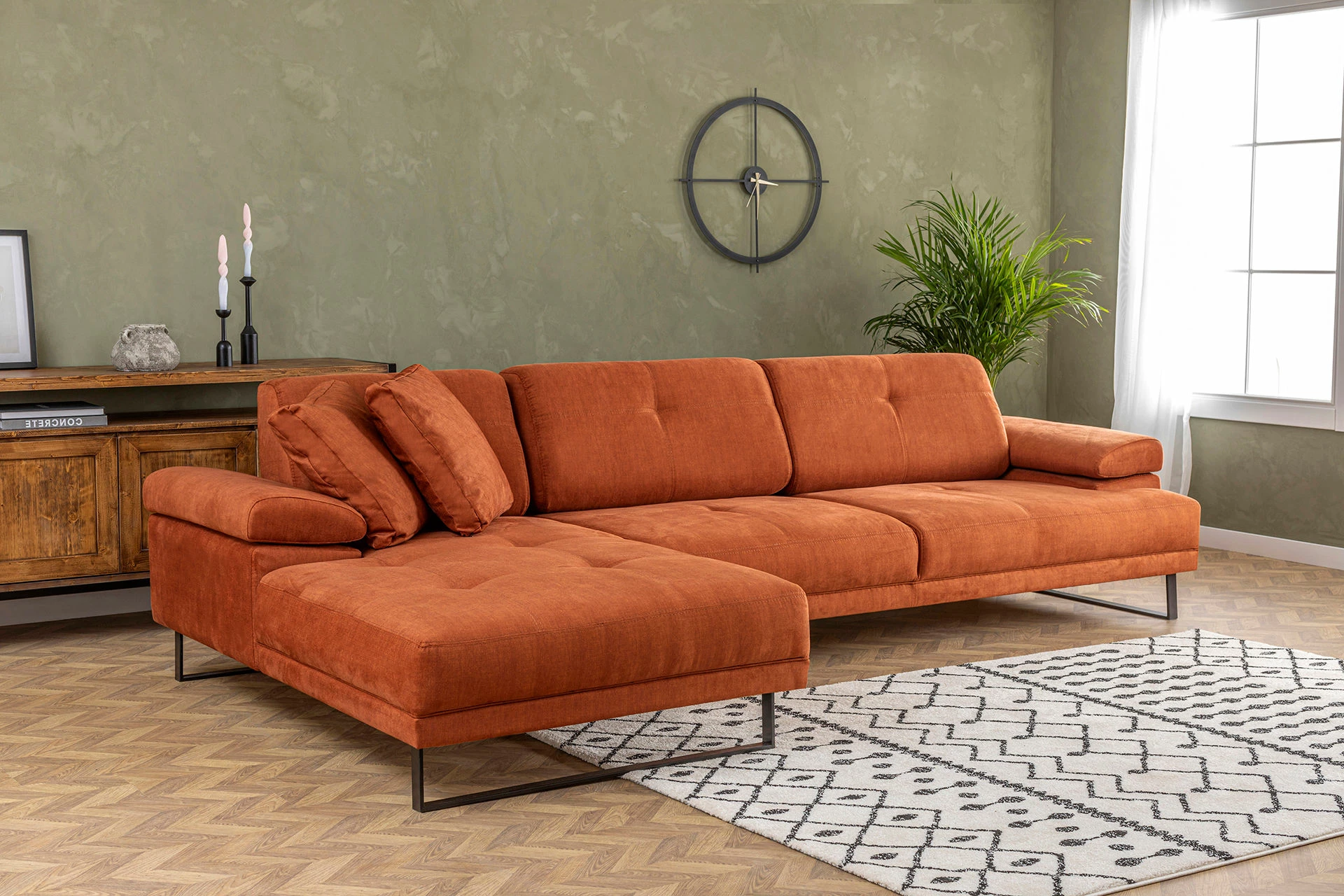 Këndore Atelier del Sofa, Mustang Small, e majtë, portokalli