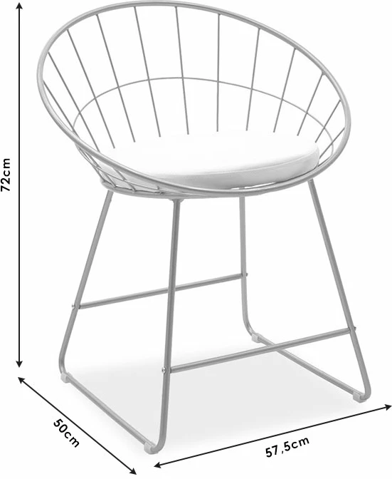 Karrige metalike e artë me jastëk të bardhë PVC