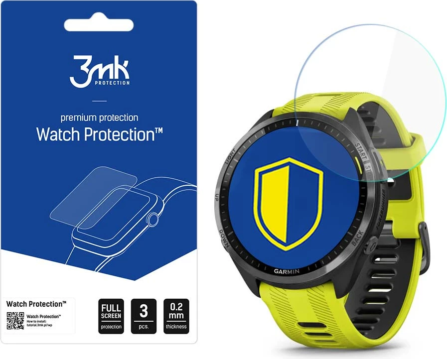 Film mbrojtës për orë Garmin Forerunner 965, 3mk Watch Protection ARC+, Transparent
