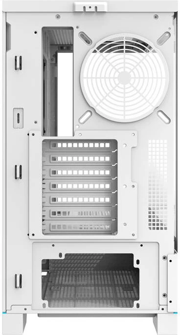 Kasë Darkflash DY451, Big Tower, pa ventilatorë, xham i temperuar, e bardhë
