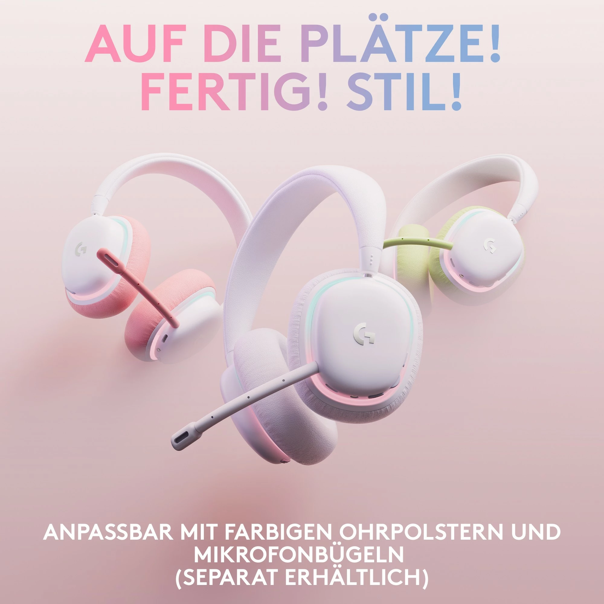 Kufje Logitech G735 wireless Bluetooth/LIGHTSPEED, full size, white mist