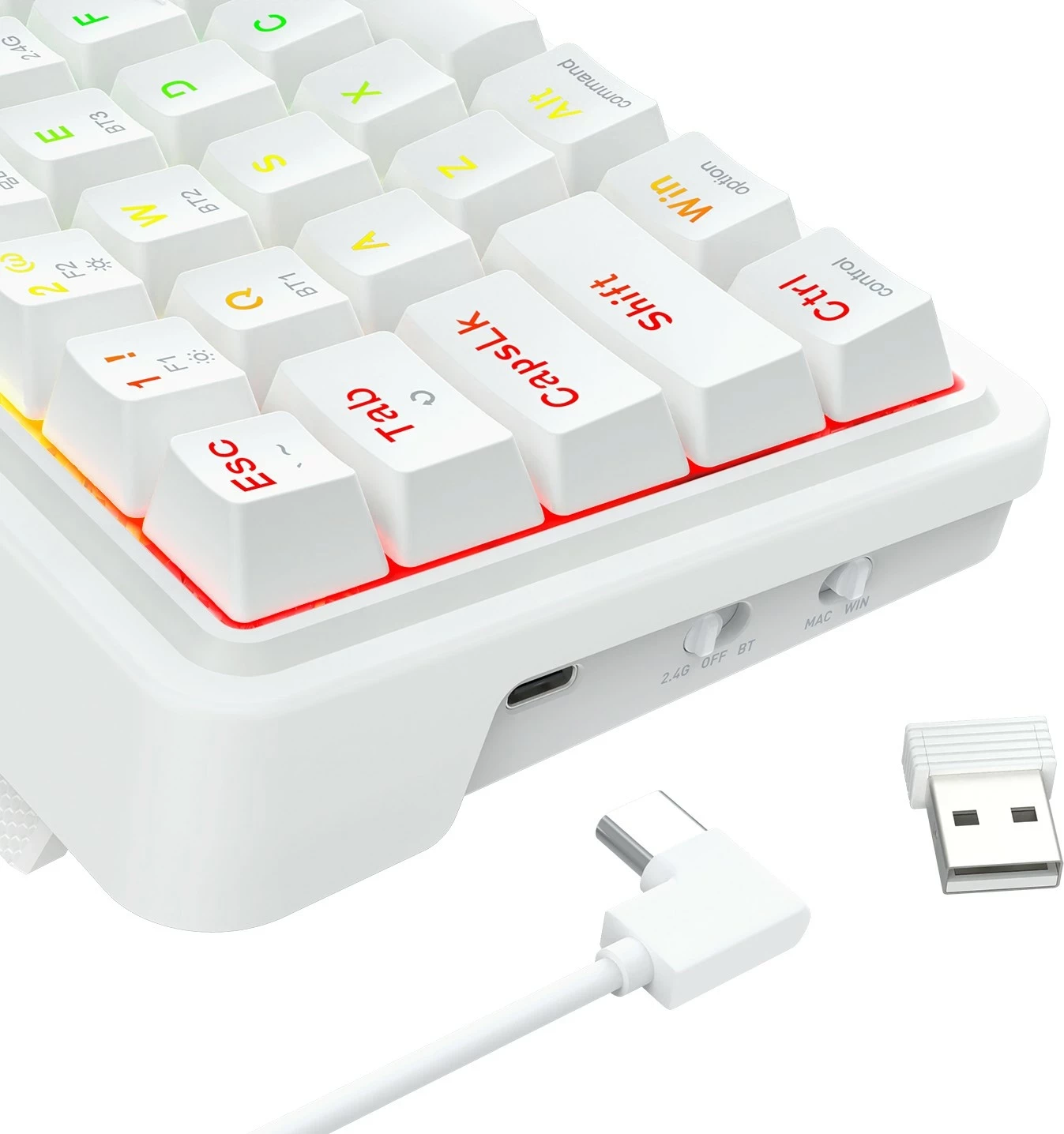 Tastierë mekanike Redragon Draconic V2 K730W-RGB-PRO, 60%, RGB, wireless/wired, e bardhë