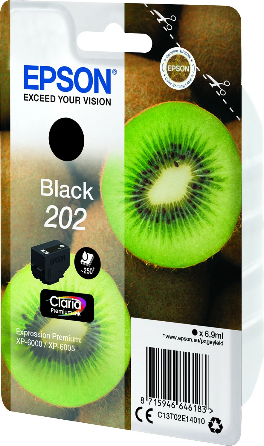 Toner Epson Kiwi 202 Claria Premium, Black, 6.9ml, Standard Yield