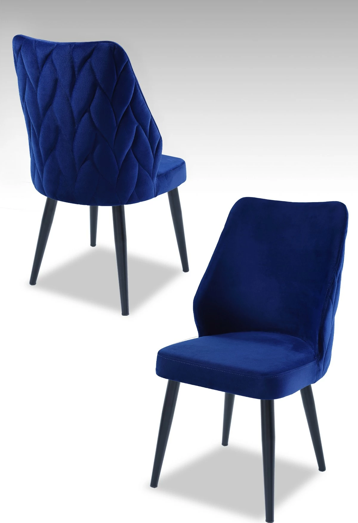 Set karrigesh (2 copë) Hanah Home, Pufi, ngjyrë blu sax, e zezë