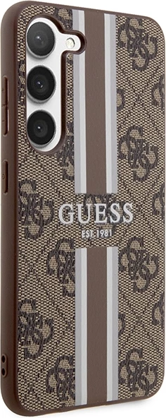 Mbështjellës Guess 4G Printed Stripe për Samsung Galaxy S23 S911, Kafe