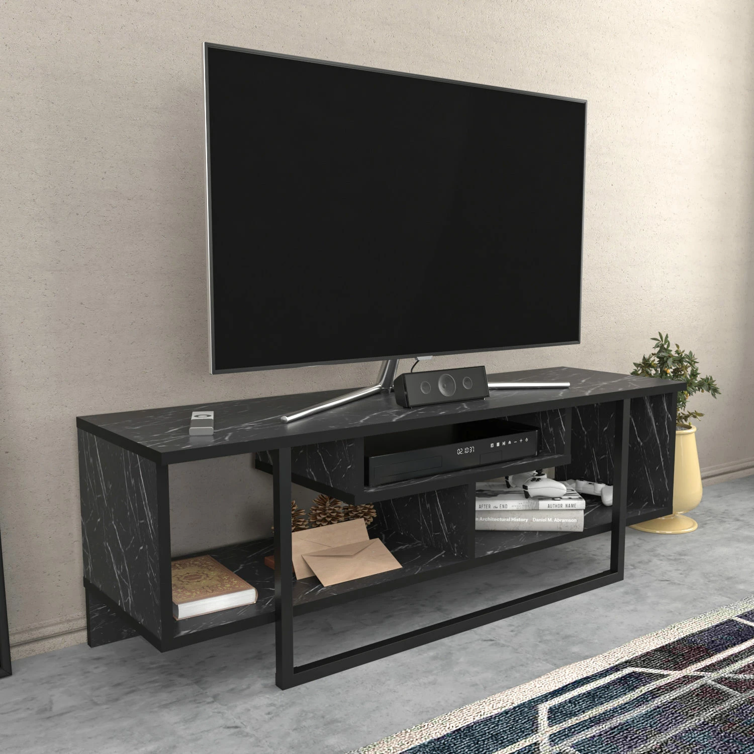 Komodë TV Hanah Home, Asal 120, e zezë
