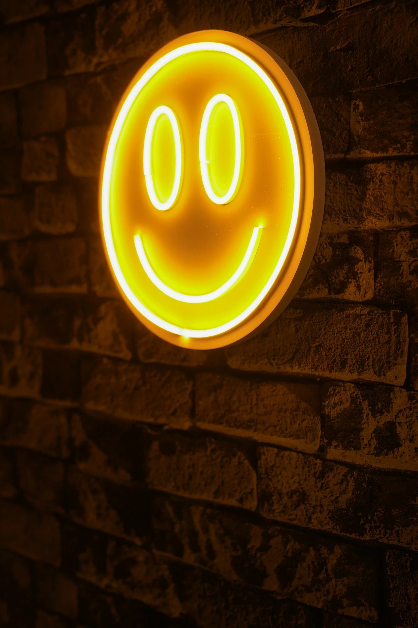 Dritë dekorative LED plastike, Smiley, e verdhë