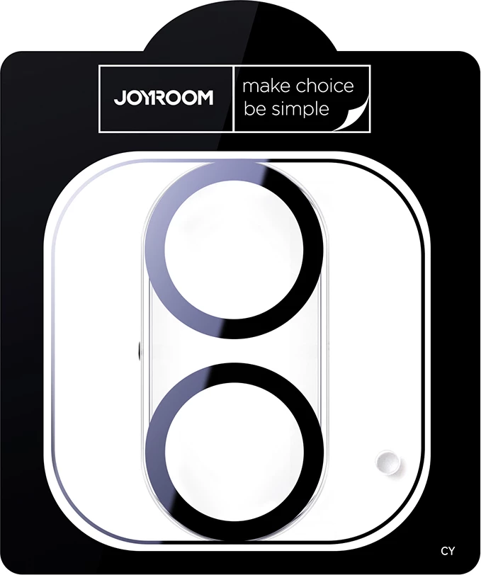 Xham mbrojtës kamerë Joyroom JR-16LJ2 Gemstone Version për iPhone 16/16 Plus, transparent me unazë të zezë