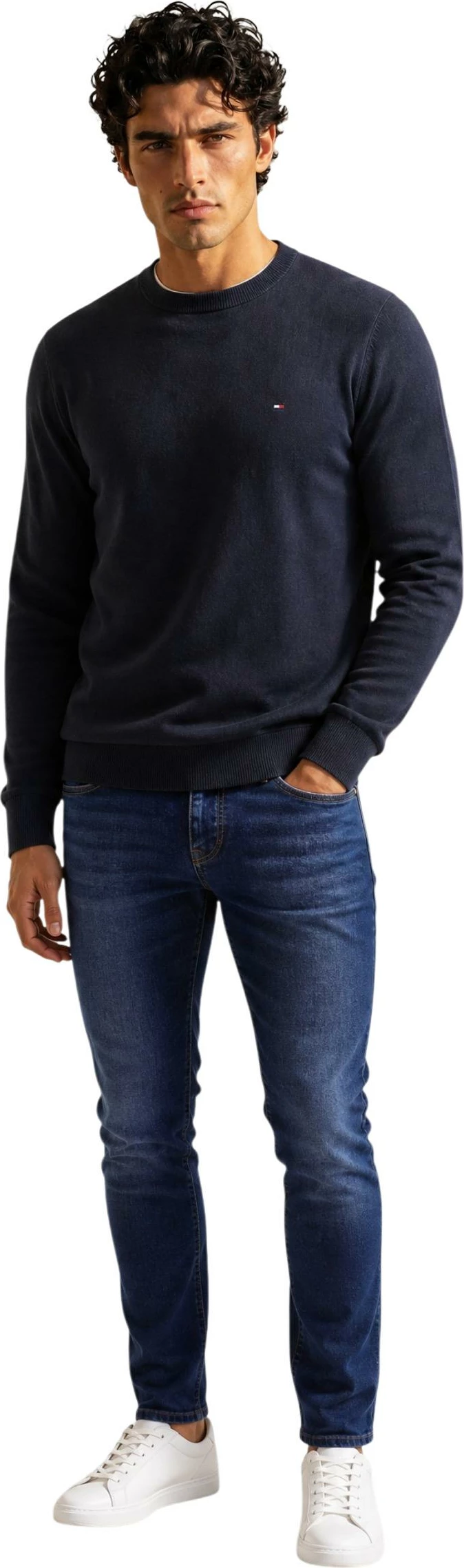 Xhemper për meshkuj Tommy Hilfiger PIMA ORG CTN CASHMERE MW0MW28046, i zi [Madhësia: L]