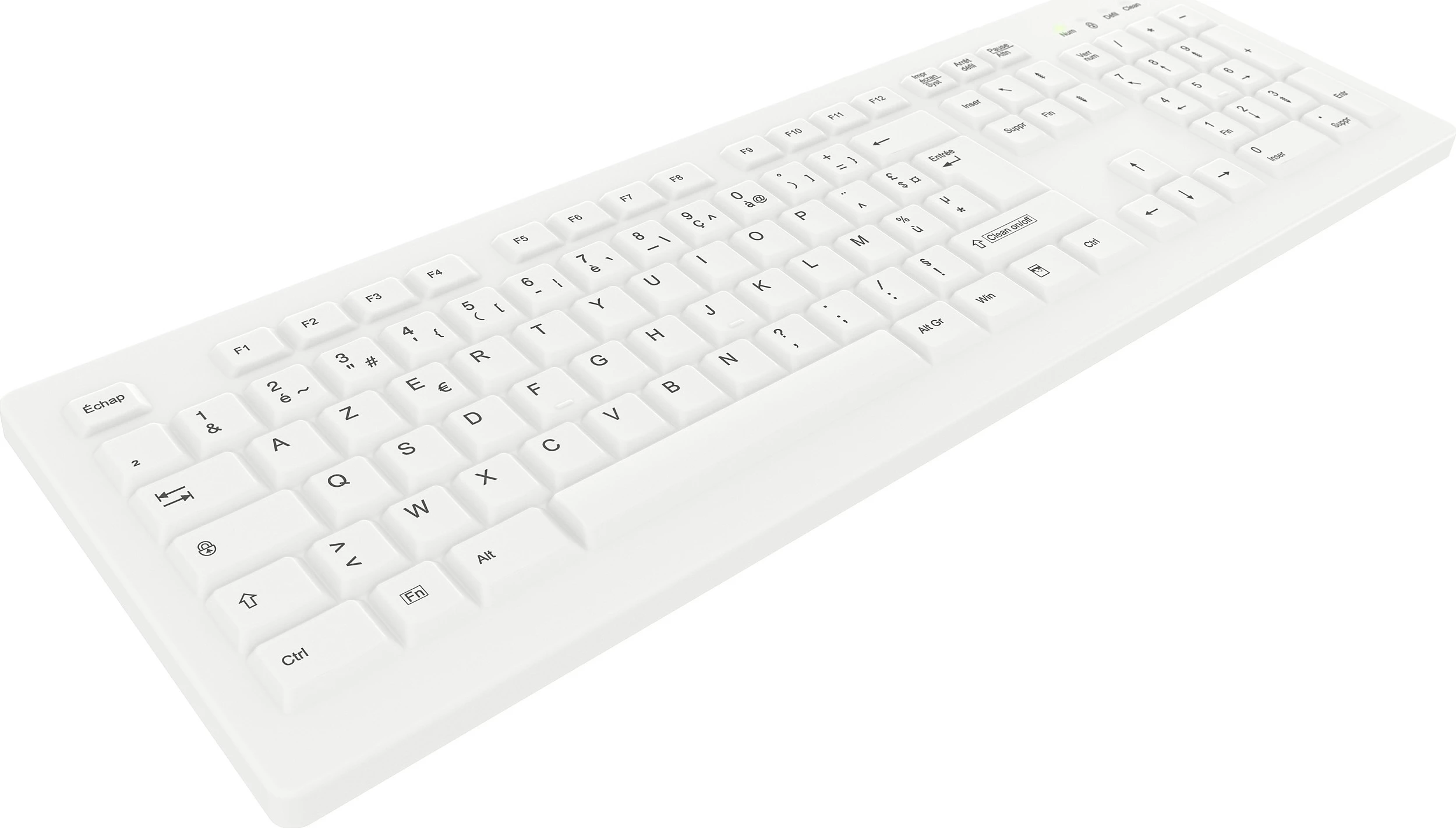 Tastierë Active Key AK-C8100F-FU1-W/FR, wireless RF 2.4GHz, AZERTY FR, full-size, e bardhë