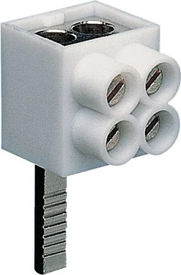 Klemë lidhëse Hager KF82A, 1-pol, stift, 2x16mm², e bardhë