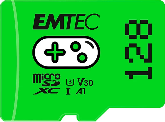 MicroSDXC EMTEC ECMSDM128GXCU3G 128GB UHS-I Class 3 V30, e gjelbër